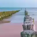 Wooden fence on the sea  screen for extension Chrome web store in OffiDocs Chromium