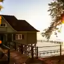 Wooden house and sunset  screen for extension Chrome web store in OffiDocs Chromium
