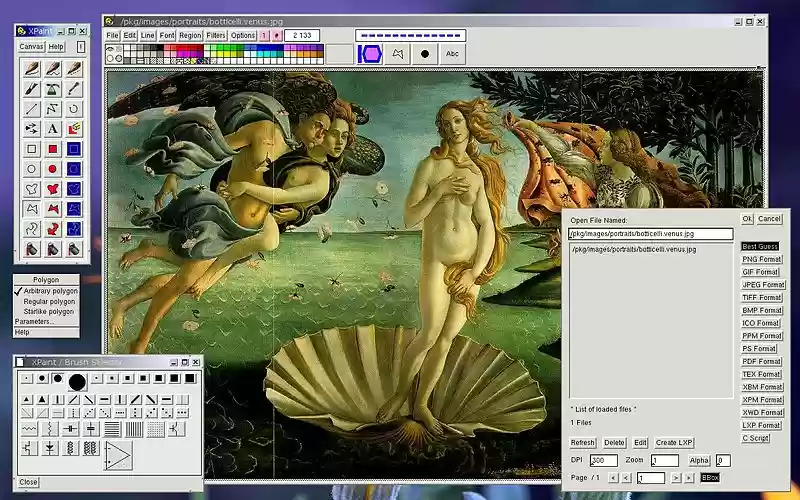 Capture d'écran d'édition en ligne de XPaint