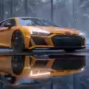 Yellow Audi R8 on Road Live Wallpaper  screen for extension Chrome web store in OffiDocs Chromium