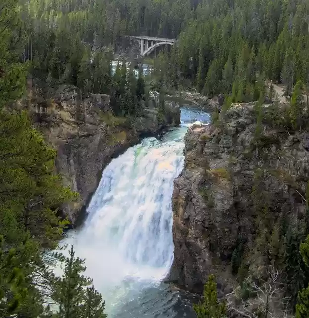 Free download Yellowstone Waterfall Water -  free free photo or picture to be edited with GIMP online image editor